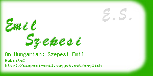 emil szepesi business card